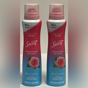 Secret Delicate Rose Antiperspirant/Deodorant Dry Spray - 4.1oz (Pack of 2)